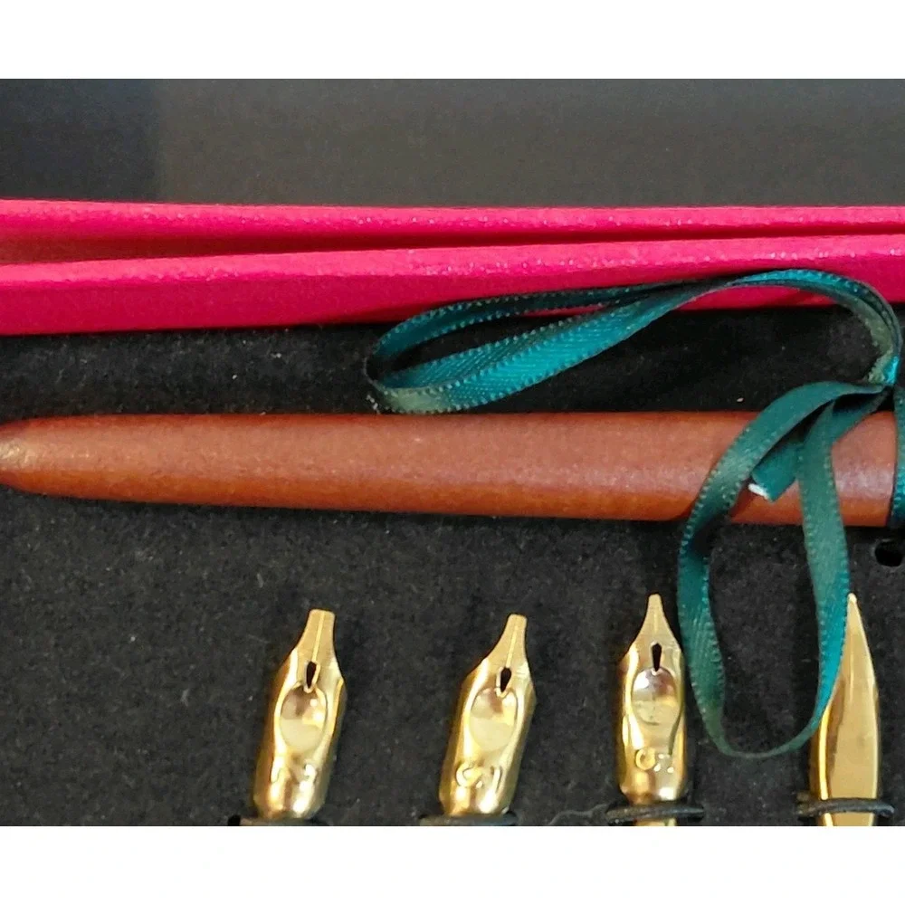 Vintage Prussian Palaces & Gardens Calligraphy Dip Pen Set 5 Nibs Ink Boxed